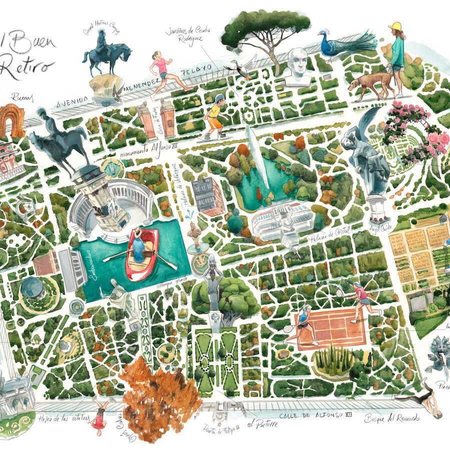 Mapa del Retiro Fernando Vicente Jardines del Buen Retiro de Madrid. Jardines del Retiro